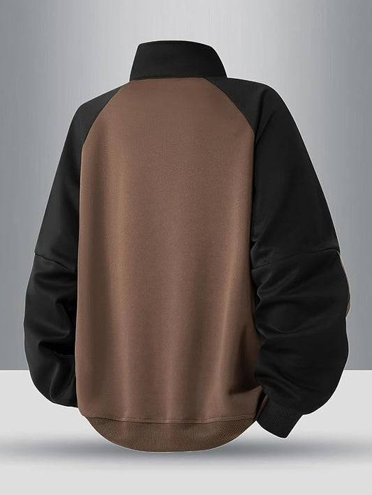 Trillion Half Zipper Solid Sweatshirt for Men (Regular Fit Polyester Blend) younik