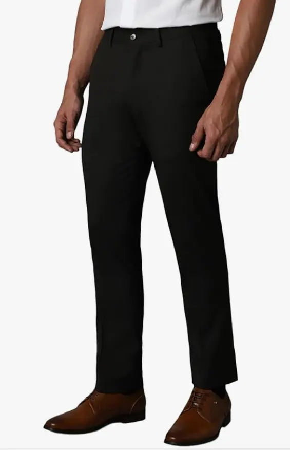 Louis Philippe Men's Slim Fit Mid Rise Solid Superior Comfort with Extra Stretch Trouser younik