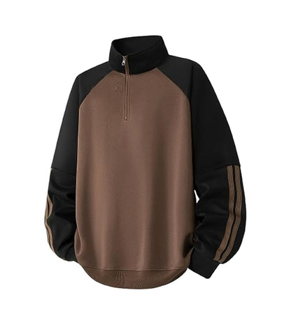 Trillion Half Zipper Solid Sweatshirt for Men (Regular Fit Polyester Blend) younik