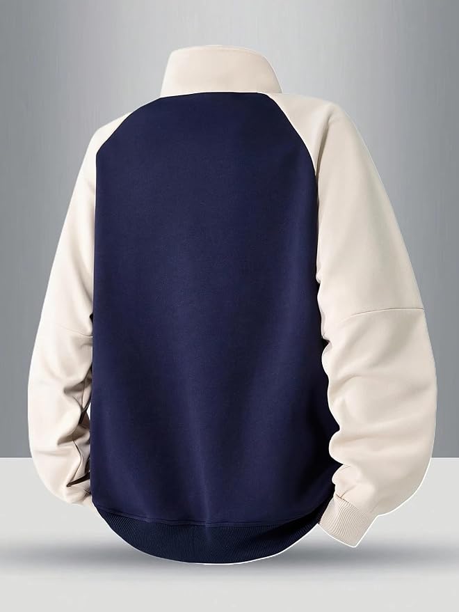 Trillion Half Zipper Solid Sweatshirt for Men (Regular Fit Polyester Blend) younik