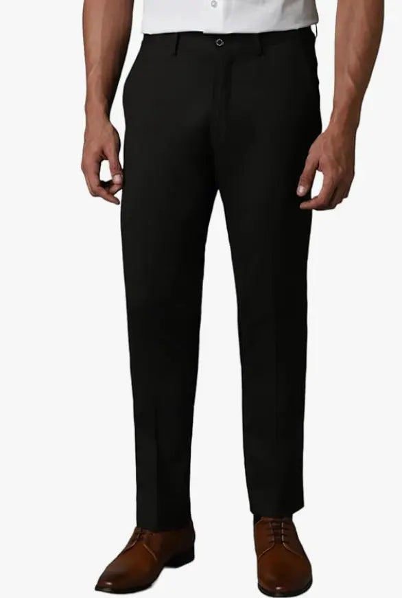 Louis Philippe Men's Slim Fit Mid Rise Solid Superior Comfort with Extra Stretch Trouser younik