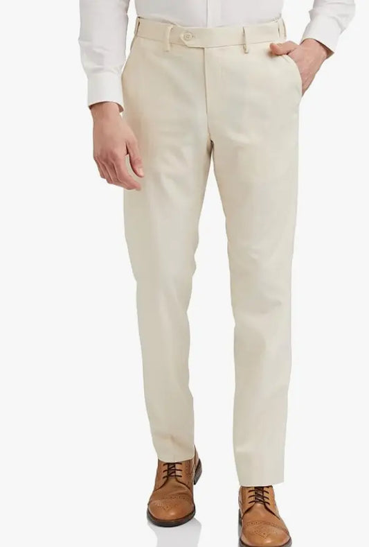 Peter England Men's Slim Fit Mid Rise Solid Formal Trouser younik