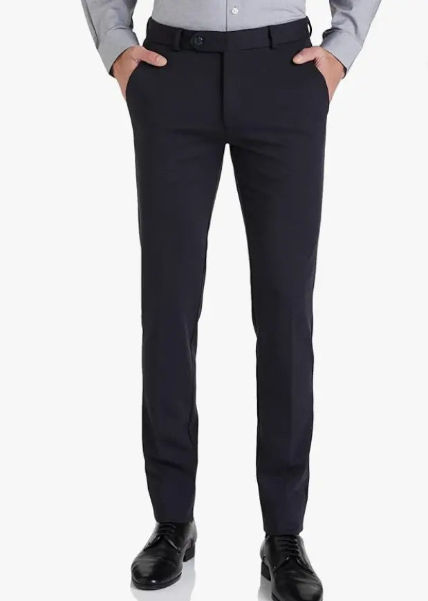 Peter England Men's Slim Fit Mid Rise Premium Formal Stretchable Knit Super Trouser | Comfort Lycra | 360-Degree Stretch younik