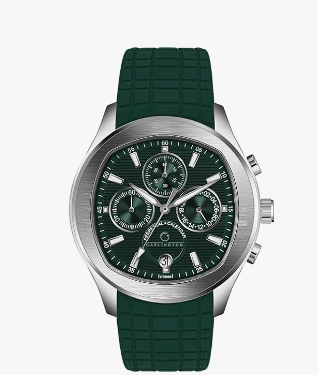 Carlington Legacy Series Analog Wrist Watches with Chronograph & Silicone Strap for Men - CT 9999 younik