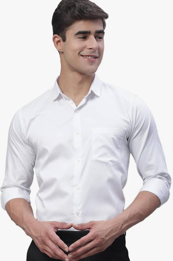 Majestic Man Slim Fit Satin Cotton Formal Shirt for Men younik