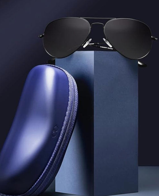 VINCENT CHASE EYEWEAR By Lenskart | Full Rim Pilot Sunglasses| Polarized And 100% Uv Protected | Men & Women younik