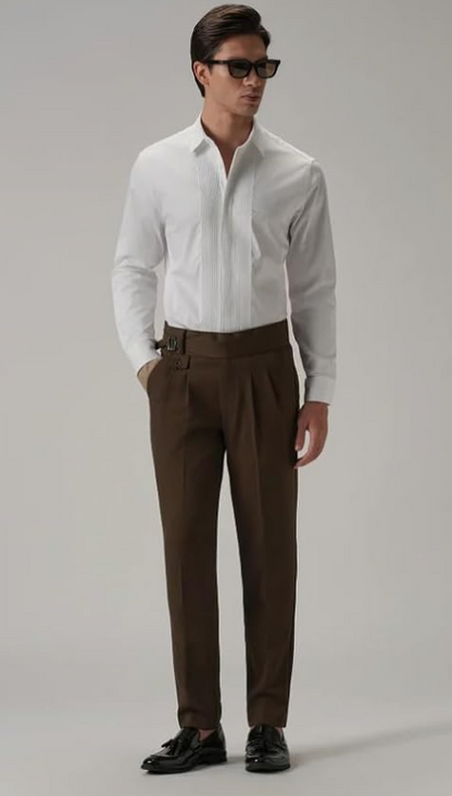 Men's Gurkha Pants, Classic Military Style, Casual Trousers younik