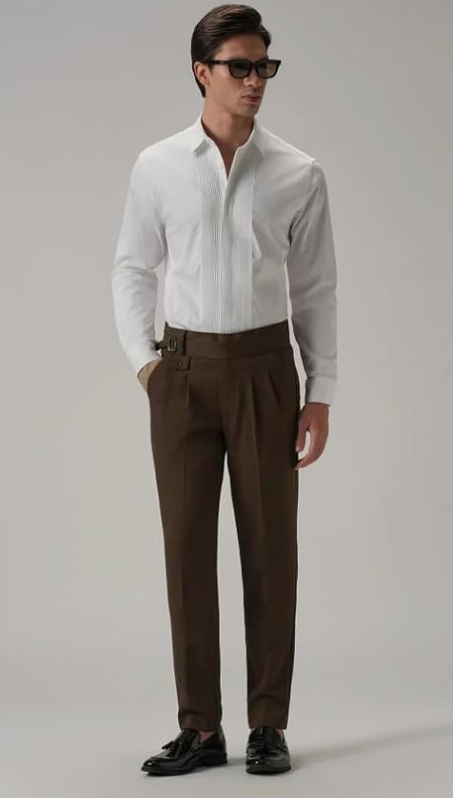 Men's Gurkha Pants, Classic Military Style, Casual Trousers younik