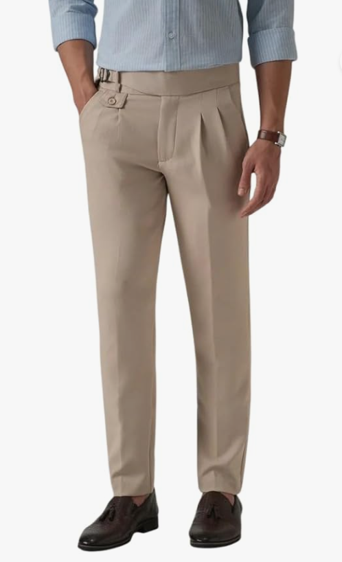 Men's Gurkha Pants, Classic Military Style, Casual Trousers younik