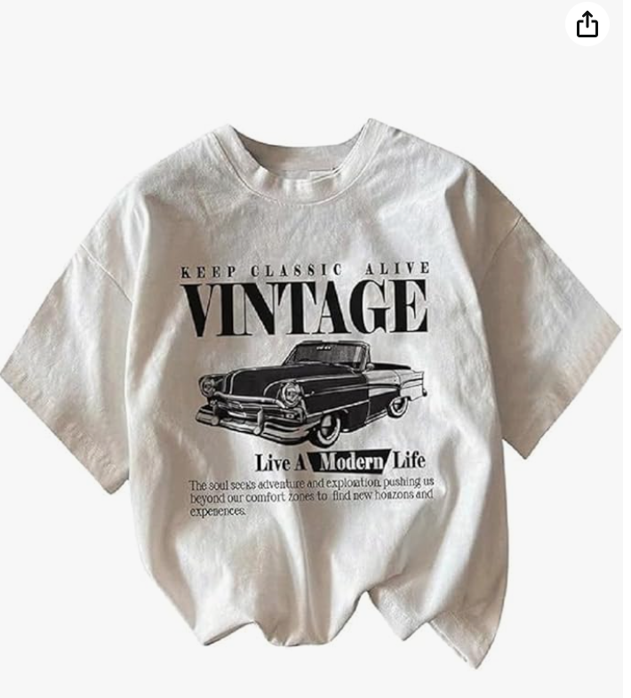 Jawdrobe Cotton Blend Oversized Fit Half Sleeve Printed Round Neck T-Shirt for Women younik