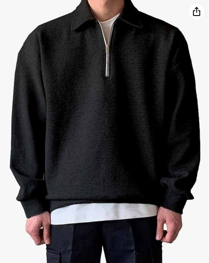 TAGDO Men's Solid Oversize Sweatshirt (2001) younik