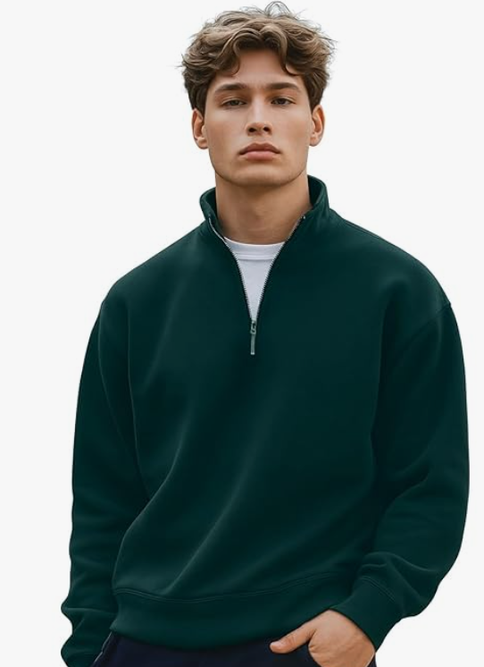 Nobero Mockneck Sweatshirts for Man Stylish | 280 GSM Rich Cotton Fleece Regular Fit Full Sleeve Sweatshirt for Men | Stylish Casual Wear Winter Sweatshirt for Men younik