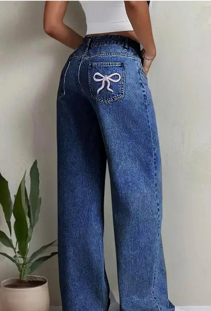 Nifty Women's Denim Stretchable High Waist Light Wash Baggy Jeans younik