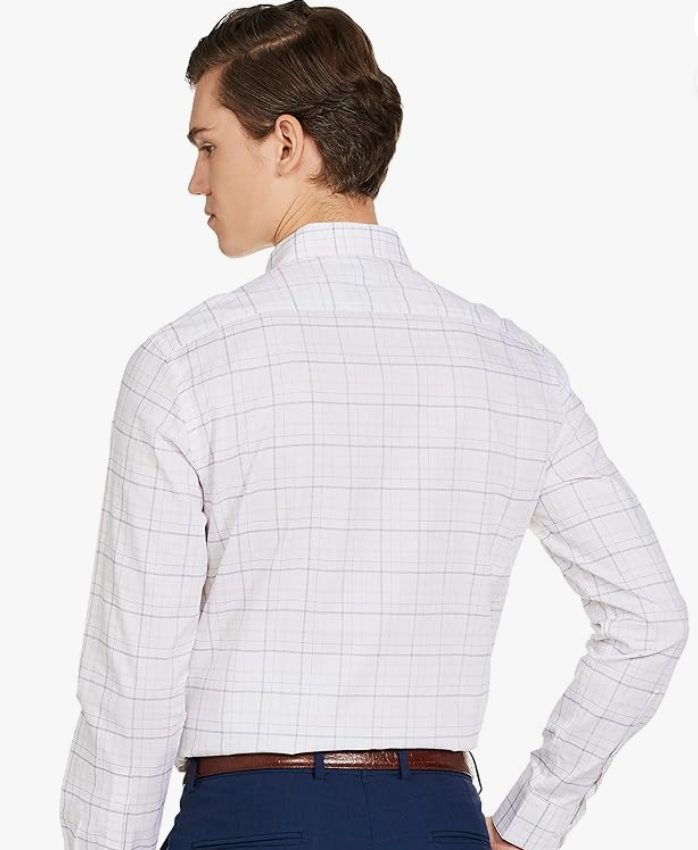 Arrow Men's Checkered Full Sleeve Slim Fit Cutaway Collar Cotton Formal Shirt younik