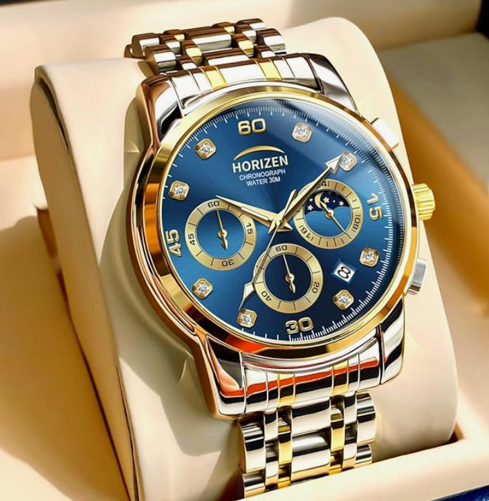 HORIZEN Premium Chronograph Analogue Luxury Watch for Men (Blue) younik