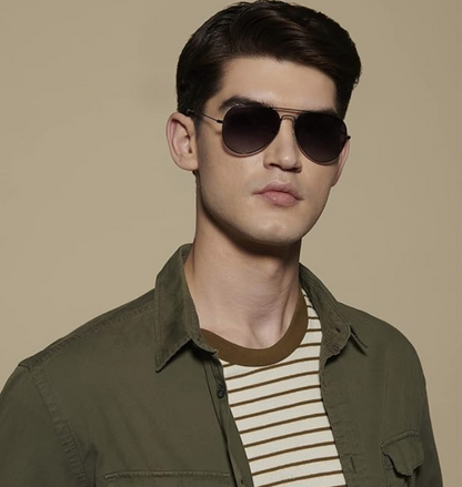 VINCENT CHASE EYEWEAR By Lenskart | Full Rim Pilot Sunglasses| Polarized And 100% Uv Protected | Men & Women younik