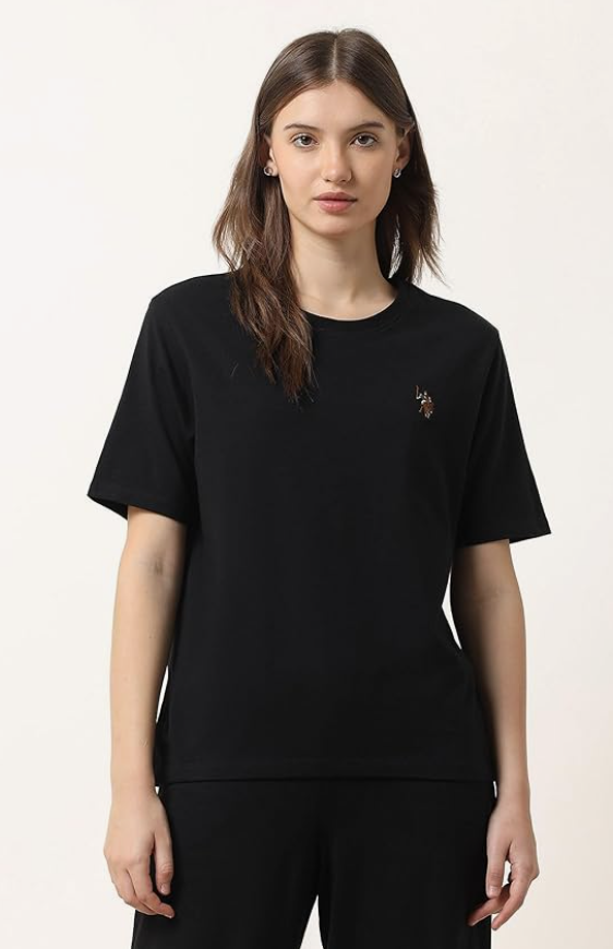 U.S. POLO ASSN. Women's Cotton Solid Loose Fit T-Shirt younik