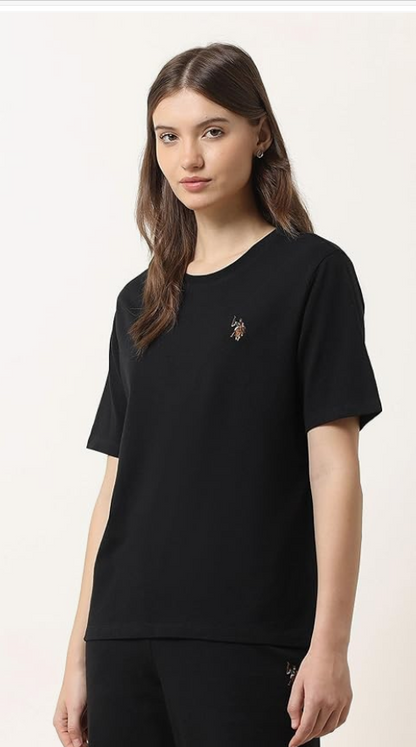 U.S. POLO ASSN. Women's Cotton Solid Loose Fit T-Shirt younik