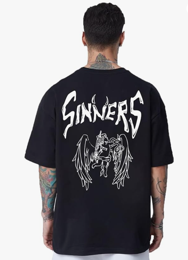 LEOTUDE Men's Cotton Oversized Fit Oversized Tshirt Drop Shoulder ful Printed Combos (Pack of 3) younik