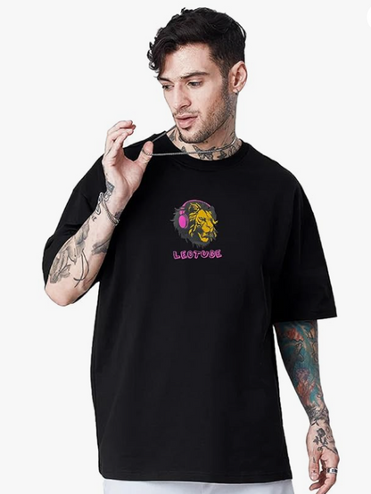 LEOTUDE Men's Cotton Oversized Fit Oversized Tshirt Drop Shoulder ful Printed Combos (Pack of 3) younik