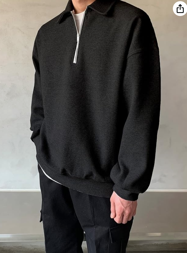 TAGDO Men's Solid Oversize Sweatshirt (2001) younik